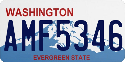 WA license plate AMF5346