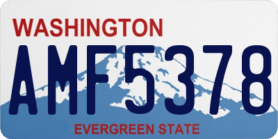 WA license plate AMF5378