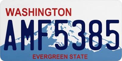 WA license plate AMF5385