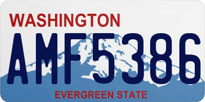WA license plate AMF5386