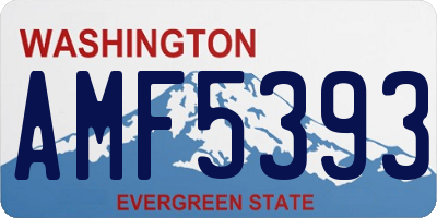 WA license plate AMF5393