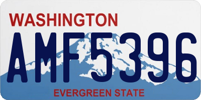 WA license plate AMF5396
