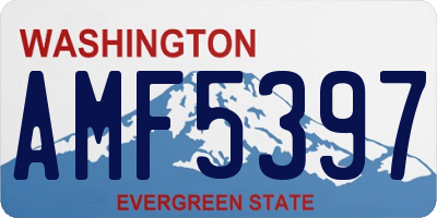 WA license plate AMF5397