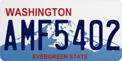 WA license plate AMF5402