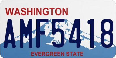 WA license plate AMF5418
