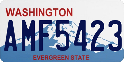 WA license plate AMF5423