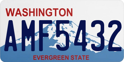 WA license plate AMF5432