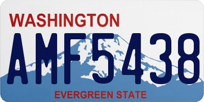 WA license plate AMF5438