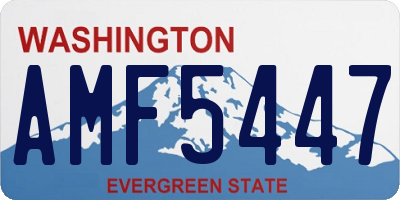 WA license plate AMF5447