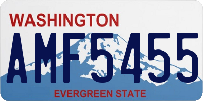 WA license plate AMF5455