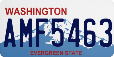 WA license plate AMF5463