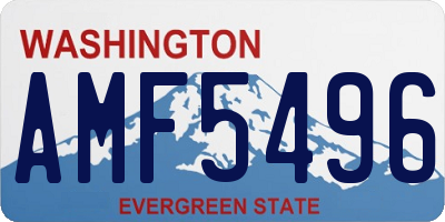 WA license plate AMF5496