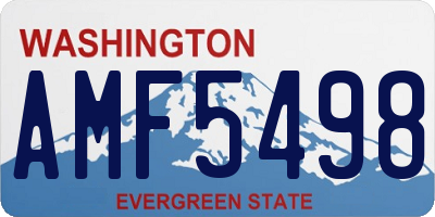 WA license plate AMF5498