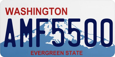 WA license plate AMF5500