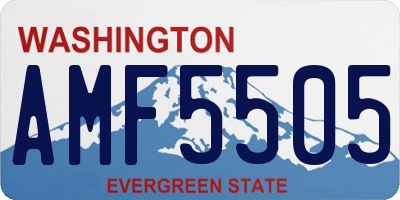 WA license plate AMF5505