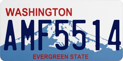 WA license plate AMF5514