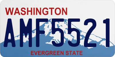 WA license plate AMF5521