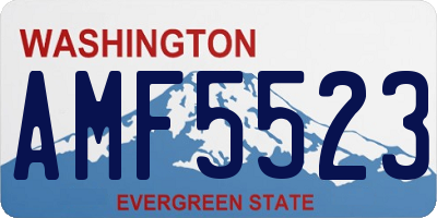 WA license plate AMF5523