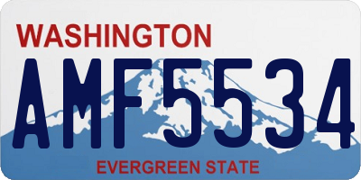 WA license plate AMF5534