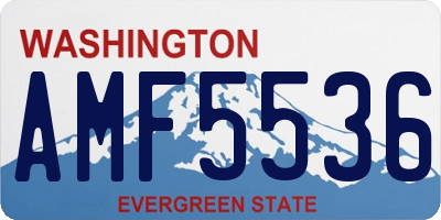WA license plate AMF5536