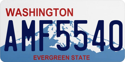 WA license plate AMF5540