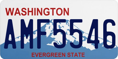 WA license plate AMF5546