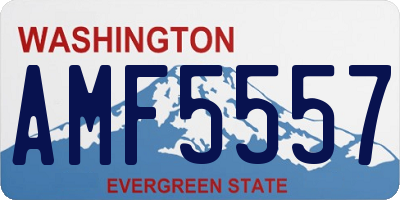 WA license plate AMF5557