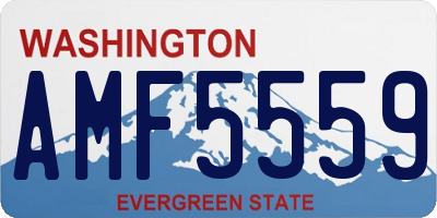 WA license plate AMF5559