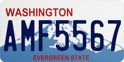 WA license plate AMF5567