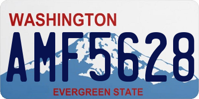 WA license plate AMF5628