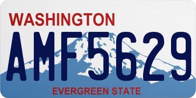 WA license plate AMF5629