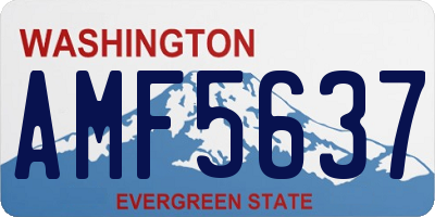 WA license plate AMF5637