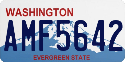 WA license plate AMF5642