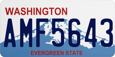 WA license plate AMF5643
