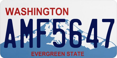 WA license plate AMF5647