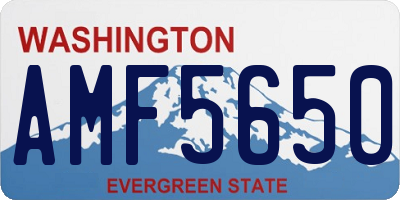 WA license plate AMF5650