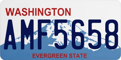 WA license plate AMF5658