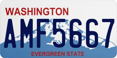WA license plate AMF5667