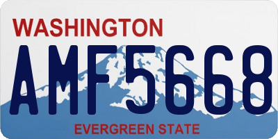 WA license plate AMF5668