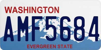 WA license plate AMF5684