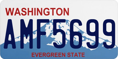 WA license plate AMF5699