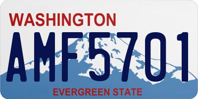 WA license plate AMF5701