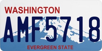 WA license plate AMF5718