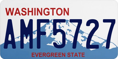 WA license plate AMF5727