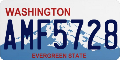 WA license plate AMF5728