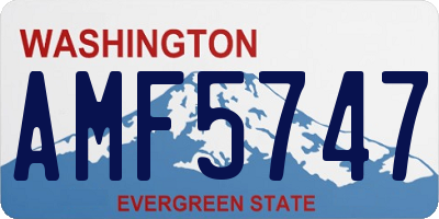 WA license plate AMF5747