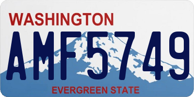 WA license plate AMF5749