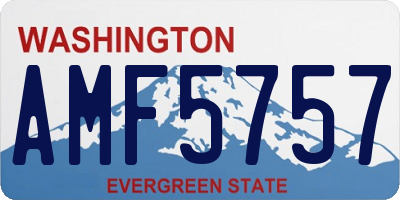 WA license plate AMF5757