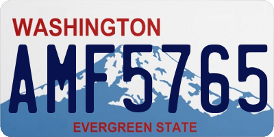 WA license plate AMF5765