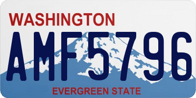 WA license plate AMF5796